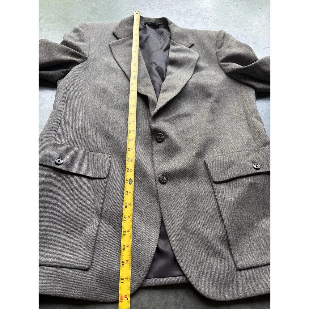 Burberry USA Men's Sports Coat Blazer 42R Wool Gray Jacket Quilted